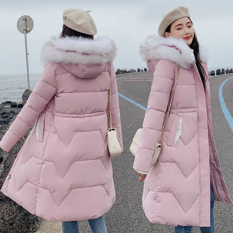 Korean Thick Mid-Length Down Padded Jacket for Winter