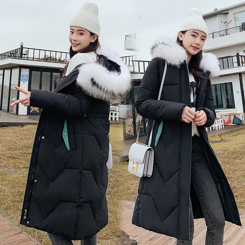 Korean Thick Mid-Length Down Padded Jacket for Winter