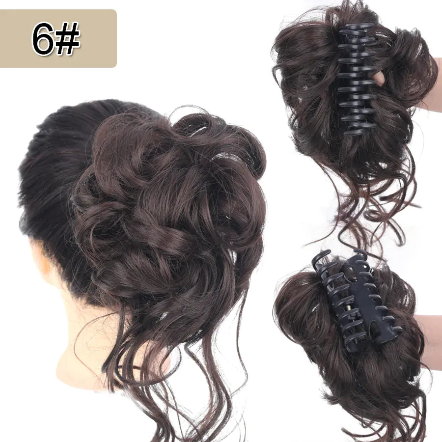 Fashionable Long Wig Bun Hair Clip for Women
