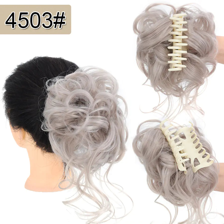 Fashionable Long Wig Bun Hair Clip for Women