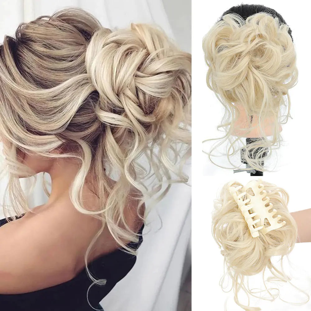 Fashionable Long Wig Bun Hair Clip for Women