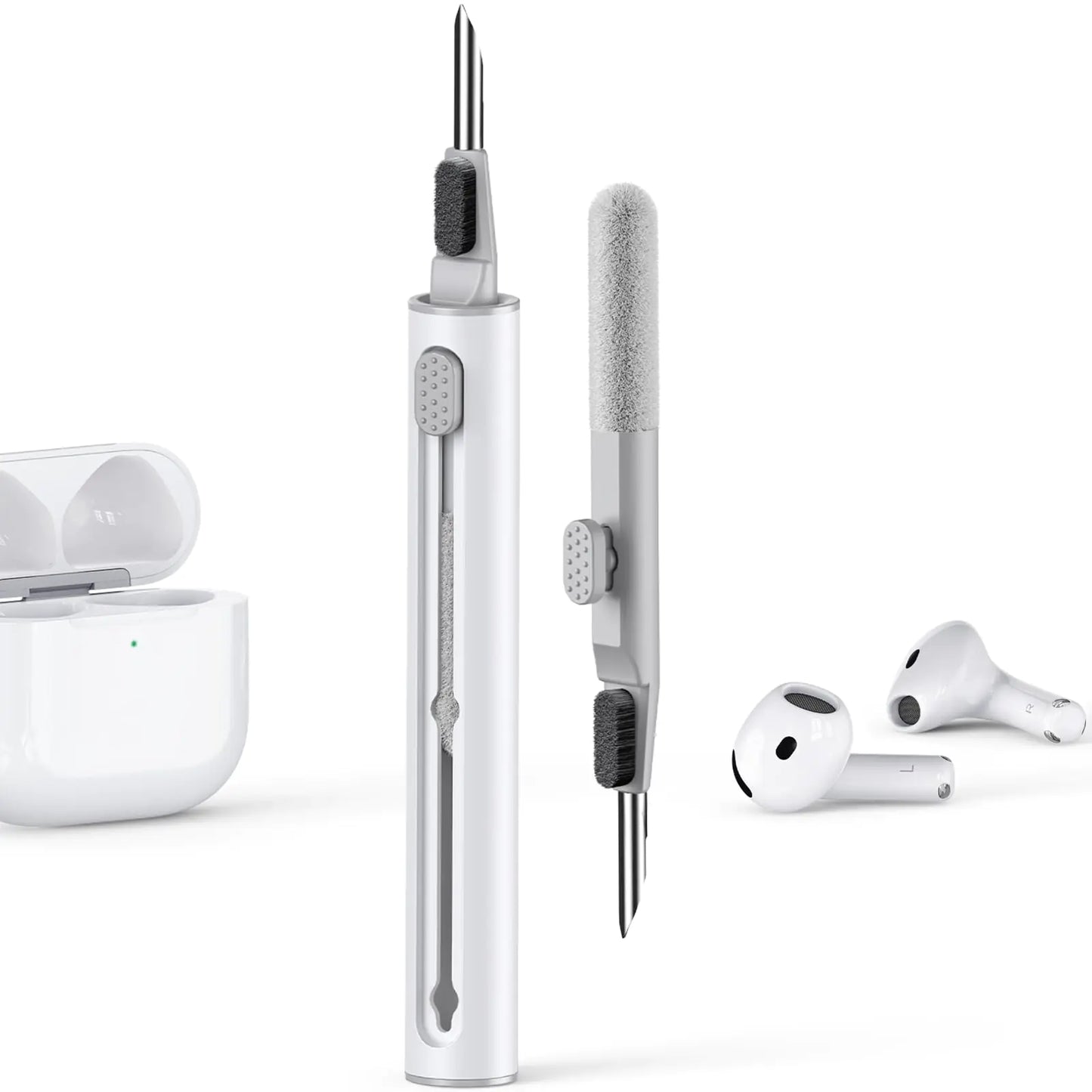 Inesore for Airpod Cleaner KitMulti-Function Cleaning Kit Pen for Airpods Cleaning Earbud Cleaning iPhone Cleaning for Bluetooth Earphones Case Cleaner 3-in-1 Cleaning Pen Tools (White)