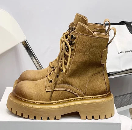 British Style Martin Boots with Thick Sole