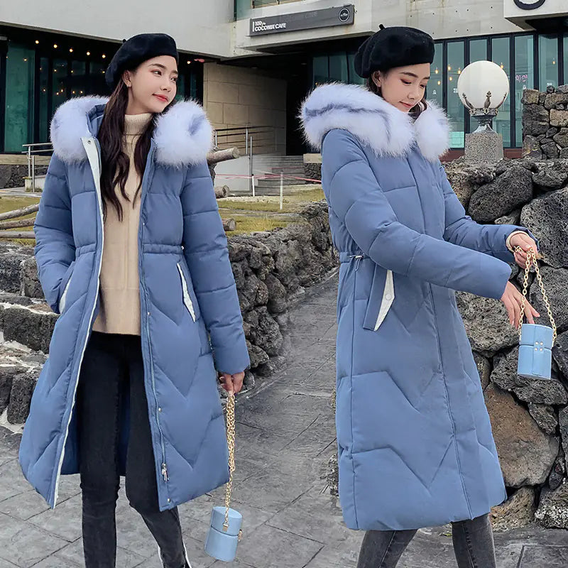 Korean Thick Mid-Length Down Padded Jacket for Winter