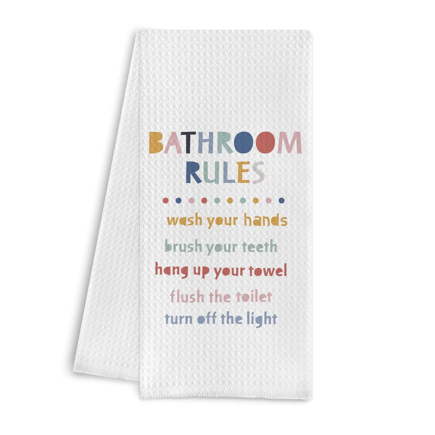 Qpenm Bathroom Rules Decorative Kids Hand Towels Boho Kids Bathroom Decor Kids Bathroom Hand Towels Kids Hand Towels for Bathroom Toddler Boys Girls Bathroom Decor 16x24 Inch