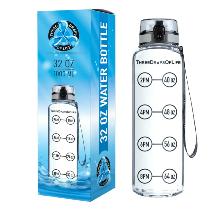 32 oz Clear, BPA Free Sports Water Bottle