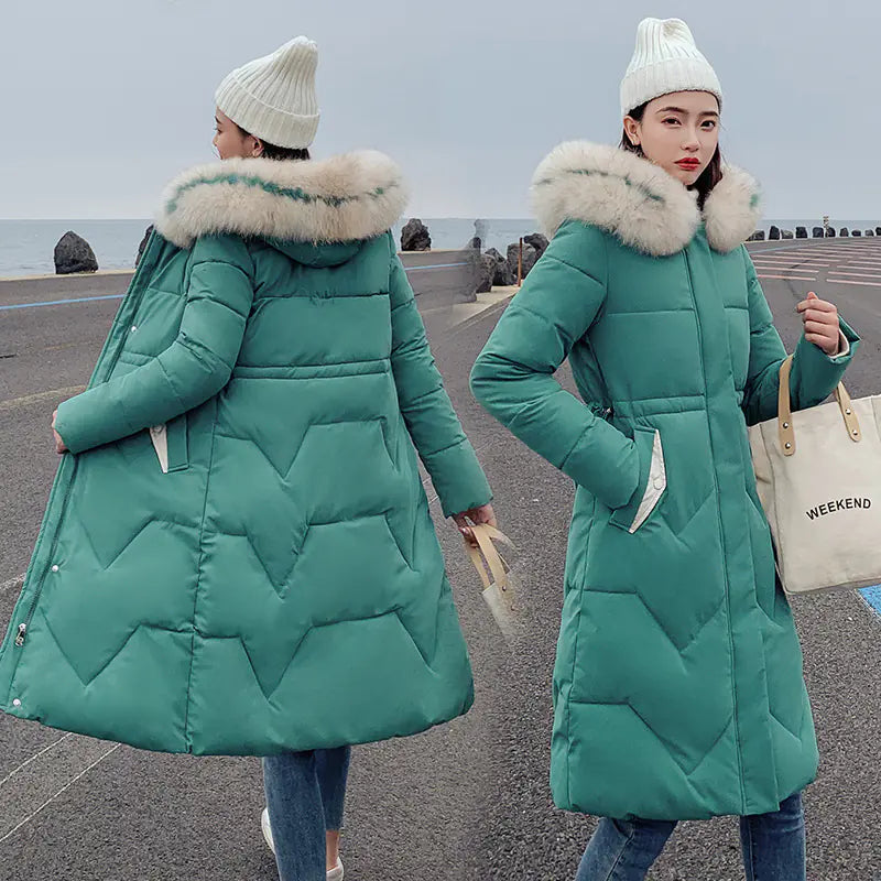 Korean Thick Mid-Length Down Padded Jacket for Winter