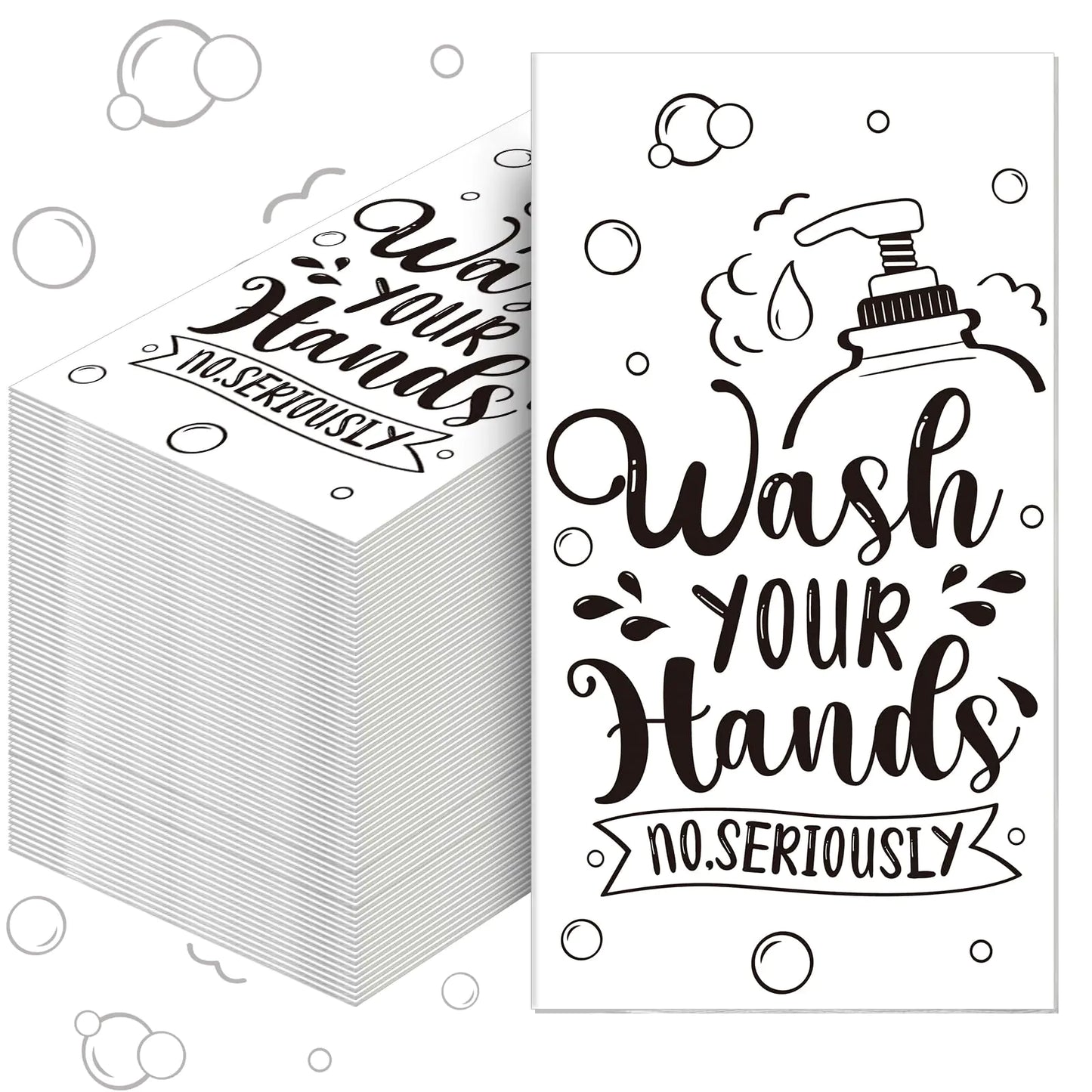 Seajan 200 Packs Bathroom Paper Napkins Disposable Bathroom Paper Bathroom Guest Hand Towels Decorative Bathroom Paper Napkins for Hostess Gifts Shower Spa Wedding Birthday Party Supply (Black)