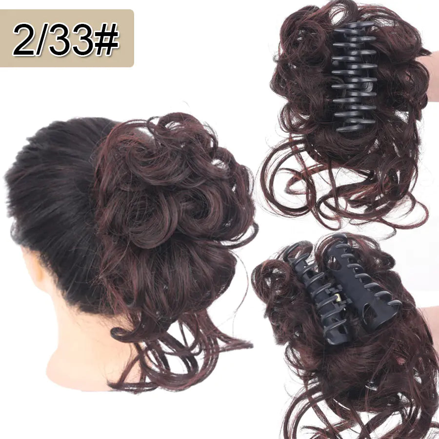Fashionable Long Wig Bun Hair Clip for Women