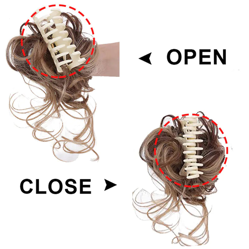 Fashionable Long Wig Bun Hair Clip for Women