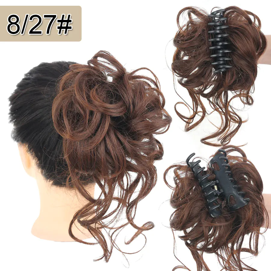 Fashionable Long Wig Bun Hair Clip for Women