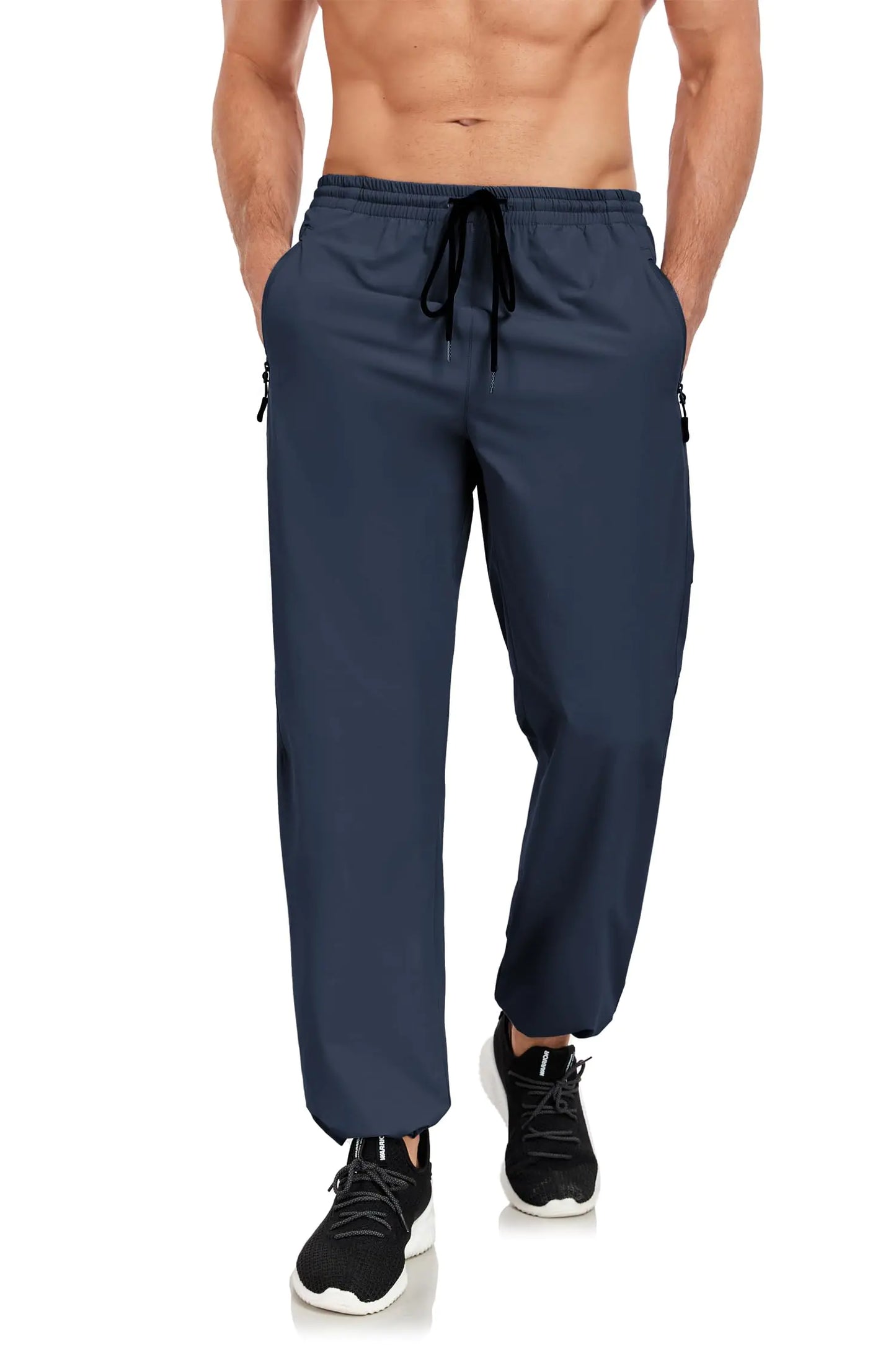 Aoyoting Mens Jogger Pants Regular Fit Ripstop Pants Quick Dry Fishing Pants Lightweight Sport Pants Blue