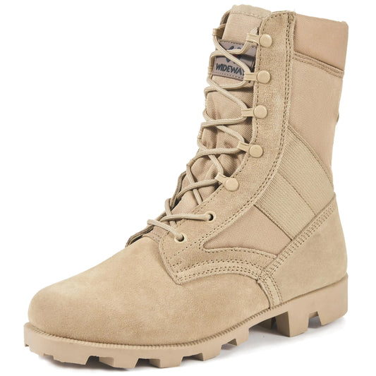 WIDEWAY Mens Womens Tactical Army Boots 8 Inches Lightweight Combat Boots Jungle Boots Military Work Boots Desert Boots