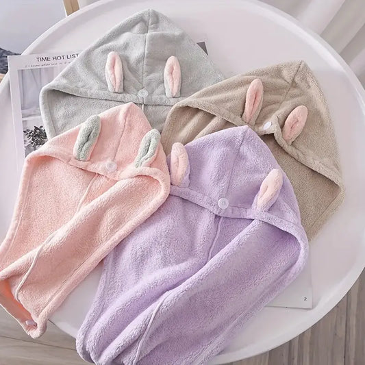 Rabbit Ears Hair Drying Cap - Quick Drying Towel