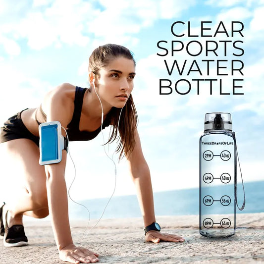 32 oz Clear, BPA Free Sports Water Bottle