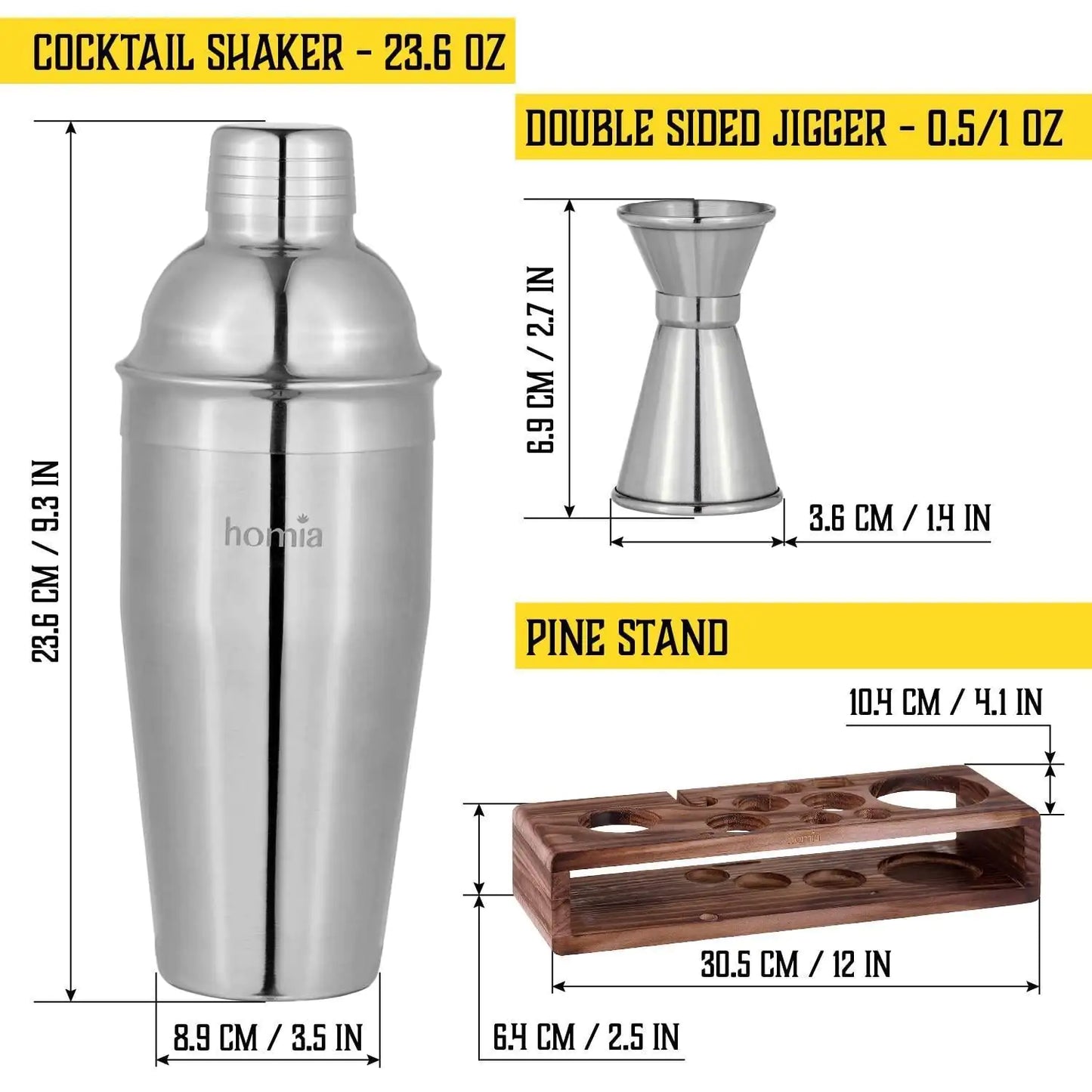 Bartender Kit with Whiskey Smoker 13 pcs Pine Stand  Bar Set with Cocktail Shaker Bartending Kit with Essential Bar Accessory Tools Wood Chips Steel (Torch not Included)