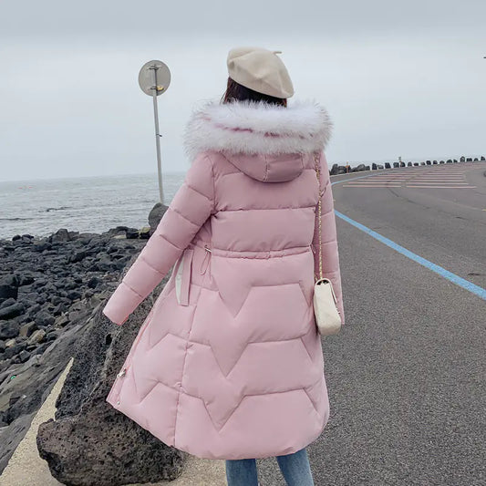 Korean Thick Mid-Length Down Padded Jacket for Winter